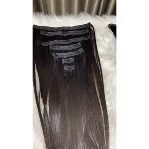 Human Hair Extensions Clip In Bonestraight For women Vietnamese Wholesale supplier Thick end 12A Grade