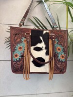 Sac fourre-tout en cuir sculpté à la main avec franges, élégant sac à main en cuir de vachette, nouvelle collection de sacs multi-usages pour femmes