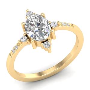 แหวนหมั้นเพชรโมอิสซาไนต์ทรงรี 1.36 กะรัต ราคาขายส่ง REYES สำหรับผู้หญิง ทองคำแท้ 14K ของขวัญแต่งงาน เครื่องประดับ - Product Image 2