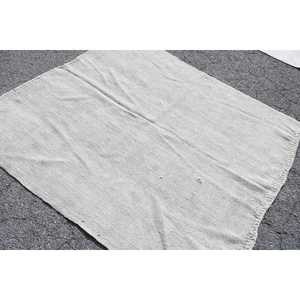 พรมตุรกีขนาด 5.7x6.1 ฟุต พรมวินเทจ พรมขนสัตว์สีขาวลายปะติด - Product Image 4