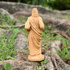 Estatua de Madera del Sagrado Corazón de Jesús, Icono del Sagrado Corazón <span class=keywords><strong>para</strong></span> Escritorio, Obra Maestra Religiosa Clásica <span class=keywords><strong>para</strong></span> <span class=keywords><strong>Altares</strong></span> de Iglesia y Decoración de Interiores - Product Image 5