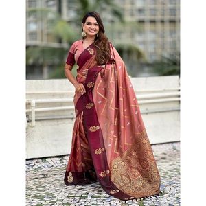 Zari Dệt Banarasi Lụa Sarees 6.3 <span class=keywords><strong>M</strong></span> <span class=keywords><strong>M</strong></span>ề<span class=keywords><strong>m</strong></span> <span class=keywords><strong>M</strong></span>ạ<span class=keywords><strong>i</strong></span> Và Ưa Thích Ấn Độ Dân Tộc Phong Cách Cho Đảng <span class=keywords><strong>M</strong></span>ặc Vớ<span class=keywords><strong>i</strong></span> Georgette Net Organza - Product Image 5
