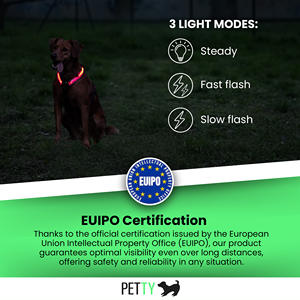 Arnés para perros PETTY con luces LED brillantes Tipo C Arnés ajustable recargable Diseño transpirable Doble cierre seguro 3 luces - Product Image 5