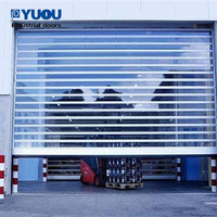 Porte à enroulement moderne en aluminium et verre à vue intégrale, haute visibilité et sécurité pour showrooms et centres commer