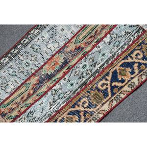 Vintage 1.8 X 2.4ft turc laine Viscose tapis traditionnel bleu Beige à la main rectangulaire Patchwork Latex Design abstrait pour - Product Image 5