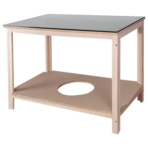 WELL HOME Table de chevet en bois de hêtre non verni 120x65x75 cm Commodes - Product Image 3