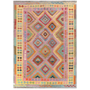 Alfombra Kilim de Maimana, Afganistán, 350 x 252 cm, Textil para el Hogar, Alfombra Afgana Tradicional Hecha a Mano - Product Image 1