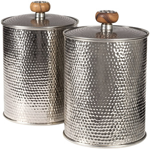 Juego de botes de Metal martillado moderno y elegante, manijas de madera para organización de almacenamiento de cocina, cubierta, contenedores de condimentos para bodas - Product Image 6