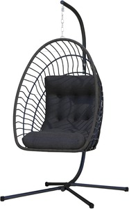 All Weather Garden Patio Rattan Hanging <b>Swing</b> Chair - <b>Single</b> Seater with Removable Cushion for Hot Sale heap Waterproof Sponge - Product Image 6