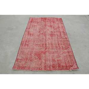 Tapis turc 3,9x6,8 pi (120x207 cm), tapis oriental rouge vintage - Product Image 1