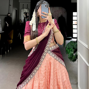 <b>Beautiful</b> Traditional Indian Pakistani Party Wear Outfit for Ladies High Quality Soft Net Lehenga Choli Zari Embroidery Dupatta - Product Image 5