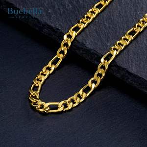 Hot Sale 925 <b>Silver</b> 14K Gold Plated 5mm Figaro Chain in <b>Necklace</b> <b>for</b> <b>Men</b> - Product Image 4