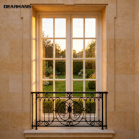 Fenêtres Françaises en Aluminium Isolées Écoénergétiques, Fenêtres en Verre Résidentielles à Double Vitrage Insonorisées à Faible Émissivité