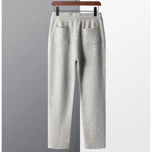 Pantalon formel à tricoter en polyester/coton pour hommes, taille élastique, caleçon épais, coupe ajustée, imperméable, garder au chaud à la mode - Product Image 3