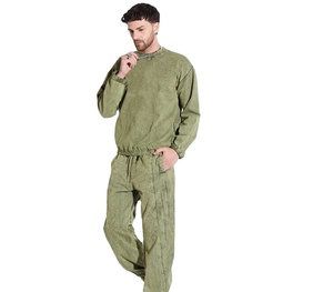Chándal de lavado ácido de peso pesado de alta calidad Conjunto de sudadera y pantalones de chándal vintage Diseño personalizado Conjunto de 2 piezas lavado con ácido unisex - Product Image 1
