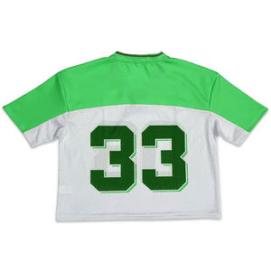 Venta al por mayor de encargo de gran tamaño 100% Camiseta de algodón Deportes de la calle de moda fútbol malla Jersey para los hombres de ajuste suelto y impresión digital - Product Image 2