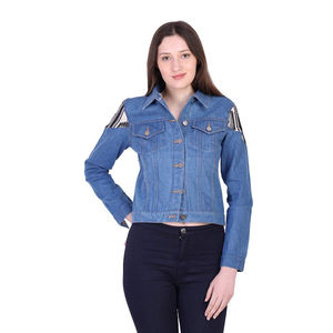 2024 nouveau Style surdimensionné décontracté Denim vestes pour femmes respirant coton uni teint OEM entretenu jean - Product Image 1