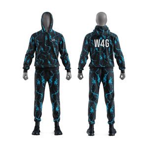 Survêtement d'hiver pour homme personnalisé, respirant, écologique, polyester/coton, grande taille, design sans couture, look sportif, logo personnalisé sur le devant - Product Image 3