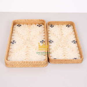 Artículos calientes de Vietnam ratán madre de perla bandeja para servir vajilla decorativa madre de perla bandeja de almacenamiento - Product Image 1