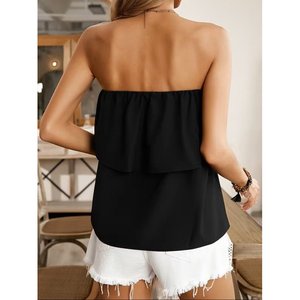 Blusa de Mujer Estilo Dubái de Jane, con Hombros Descubiertos, Elástica y con Volantes, Top Casual de Verano con Escote sin Tirantes y Corte Regular - Product Image 6
