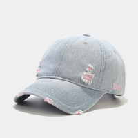 Casquettes de baseball en jean personnalisées en gros, unisexe, ajustables, avec logo brodé sur mesure, en coton délavé vintage, pour l'extérieur et la plage