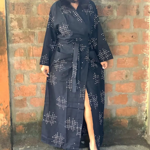 Factory Direct Women's Boho Wedding Dress Sexy <b>Wrap</b> Long Summer Beach Kimono Wide Sleeve Sequin Back Cut Plus Size Tie Included - Product Image 1