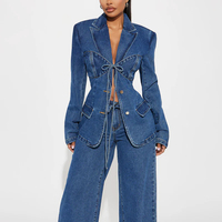 Veste en jean ample et réversible pour femme, respirante, tissée, écologique, 100 % coton, pour l'hiver, le printemps et l'été