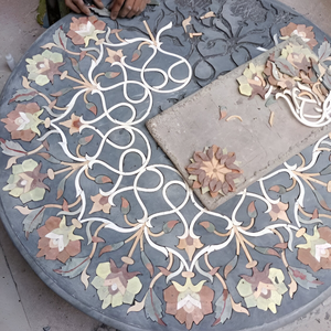 Medallón de incrustaciones de mármol con chorro de agua de flores de diseño moderno Premium para interiores de villas elegantes Pisos de vestíbulo personalizados - Product Image 1