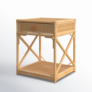 Mesita de noche de ratán de mimbre nórdica Industrial moderna con diseño de bambú para dormitorio, sala de estar, baño, apartamento, uso hospitalario - Product Image 4