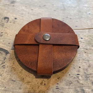 Leather Coasters-Drink Coasters-With Holder-Durable Table-Protectors Non-Slip Coaster-Set For Home And Office - Product Image 5