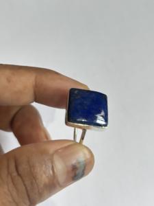 แหวนเงินสเตอร์ลิงทำด้วยมือชุดเครื่องประดับแฟชั่นสำหรับเป็นของขวัญครบรอบ8X10mm อัญมณี Lapis Lazuli - Product Image 4