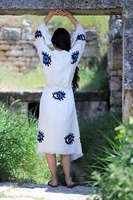 Coton turc mauvais œil Kimono longue Robe vêtements de plage couverture Hippie veste femmes ethnique Boho Festival Robe de chambre imprimé à la main