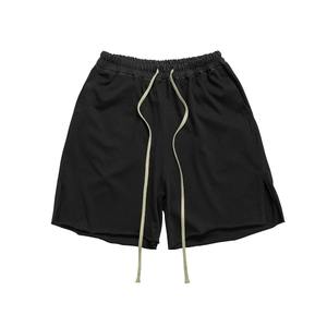 Streetwear respirant côté fendu basique décontracté Shorts pour hommes couleur unie ample Baggy quart pantalon surdimensionné court - Product Image 6