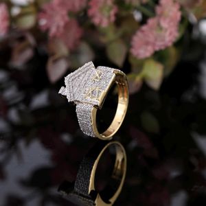 แหวนทองคำ10K สีเหลือง2.50 CT แหวนแร็ปเปอร์เพชรเครื่องประดับฮิปฮอปแบบกำหนดเองสำหรับผู้ชาย - Product Image 2