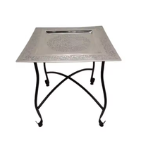 Table basse ronde longue en aluminium couleur or, style traditionnel, hauteur réglable, meubles de salon, Azora Industries