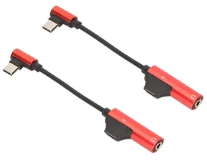 2 In 1 tip-c ses şarj adaptörü tip C için 3.5mm AUX kulaklık jakı dönüştürücü Splitter kablo telefonlar için