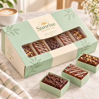 Boîte à dessert personnalisée AT PACK pour brownies avec fenêtre et inserts – Emballage de boulangerie personnalisé pour gâteaux, biscuits et cadeaux