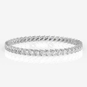 Brazalete de Plata de Ley con Diamante Moissanite Corte Marquesa, Colección de Pulseras y Brazaletes Elegantes - Product Image 4