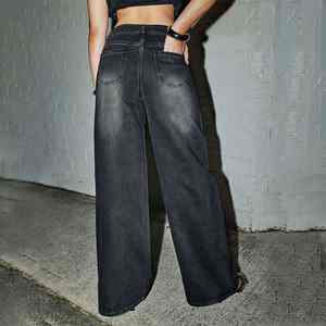 Pantalones Vaqueros Negros con Pedrería, Estilo Urbano, Corte Holgado, Brillantes, Jeans de Moda para Hombre, Casuales, Pierna Ancha, Personalizados, al por Mayor - Product Image 4