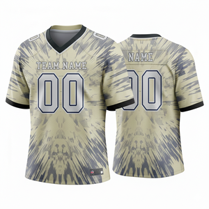 Custom American Football Practice Jersey Adults Short Sleeve Breathable Plus Size Option Front 100% Polyester V-neck - Product Image 1