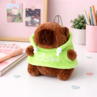 Porte-clés en peluche Capybara Vert, Rembourrage en coton PP, 11CM-30CM, 45.359g, Design Unique et Mignon, Organisation des clés, Unisexe, Tous âges