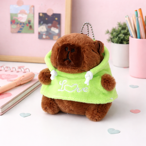 Portachiavi Peluche Capibara Verde con Maglione, Imbottitura in Cotone PP, Dimensioni 11CM-30CM, Design Unico e Carino per Organizzazione Chiavi, Età 8-13 Anni - Product Image 2