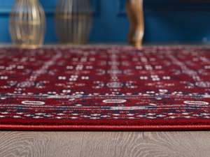 Alfombra turca de lujo hecha a máquina, de poliéster rojo premium para sala de estar, del fabricante de Gaziantep. - Product Image 4