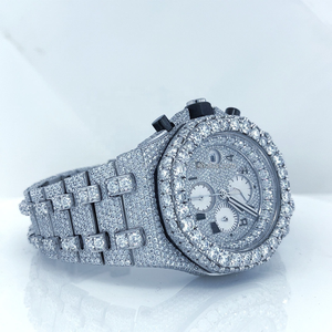 Reloj de Diamantes de Moda con Incrustaciones de Alta Calidad, Claridad VVS, Caja de Acero, Tres Esferas Pequeñas, Función de Calendario, TRENDY - Product Image 2