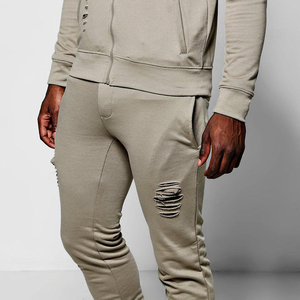 High Manufacture Quality Made <b>Men</b> Tracksuits for Jogging Wear 2024 New Stylish Acid Wash Zipper Distressed Tracksuits - Product Image 5