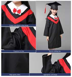 Robes de graduation unisexes pour enfants personnalisées OEM, tissu Oxford en polyester, uniformes scolaires pour la maternelle et la garderie - Product Image 3