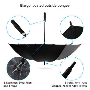Paraguas de <span class=keywords><strong>golf</strong></span> grandes rectos automáticos Pongee baratos de color con logotipo personalizado a prueba de viento de marca promocional Parapluie para exteriores - Product Image 5