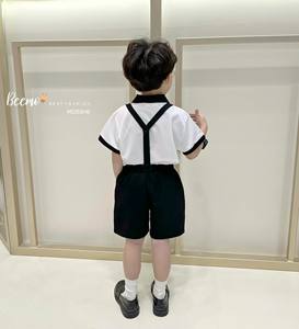 Alta calidad 4 piezas verano transpirable lona sostenible estilo Formal mangas cortas 1-7 AÑOS NIÑOS ropa de bebé conjunto para - Product Image 6