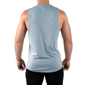 เสื้อกล้ามออกกำลังกายผู้ชายไซส์ใหญ่ ผ้าซักแล้ว ป้องกันรังสียูวี ระบายอากาศ แห้งเร็ว แบบเรียบ สำหรับฟิตเนสและยิม รับผลิตตามสั่งขายส่ง - Product Image 6