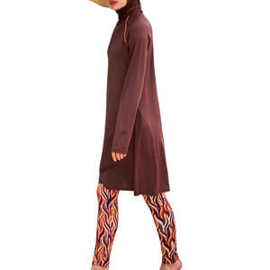 Traje de baño modesto transpirable cómodo Traje de baño modesto sostenible Traje de baño modesto de color sólido - Product Image 1